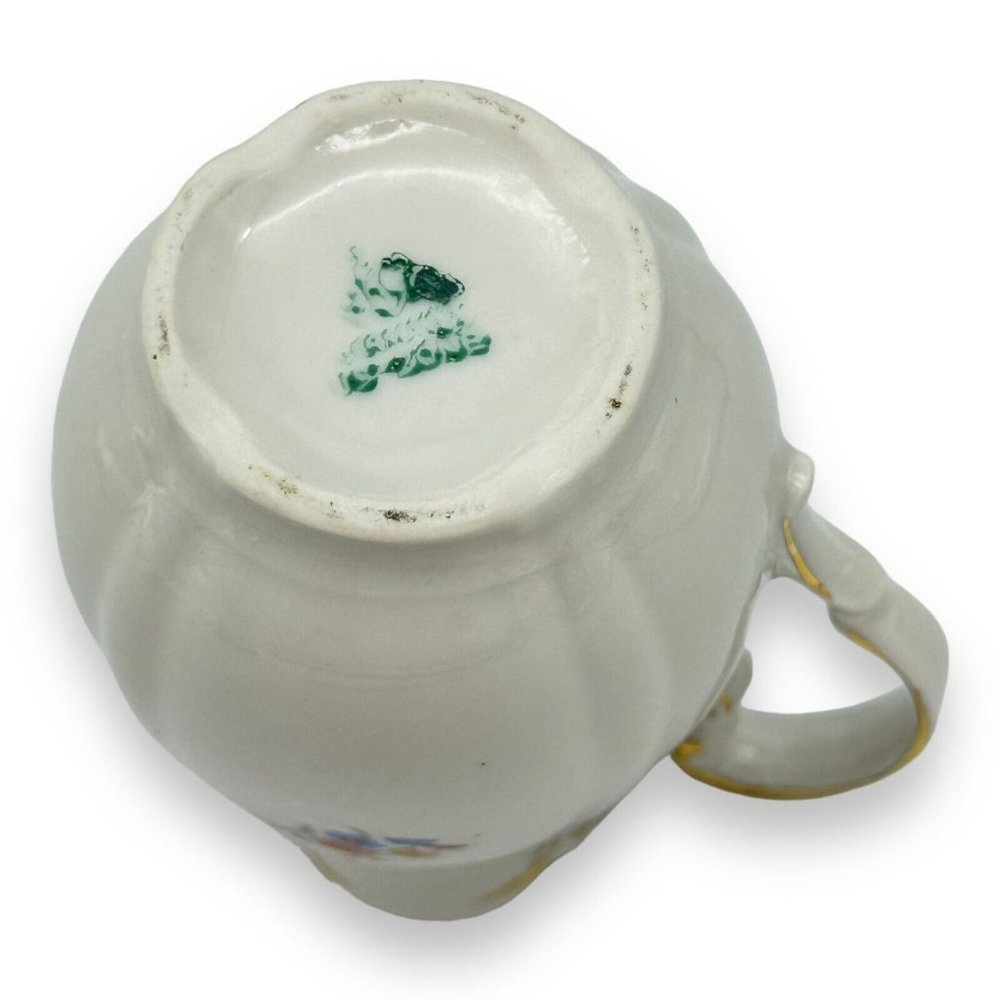 VTG Porcelain Creamer‎ Germany US Zone Double Side Floral Designs Gold Trim 4.5" - Picture 8 of 11